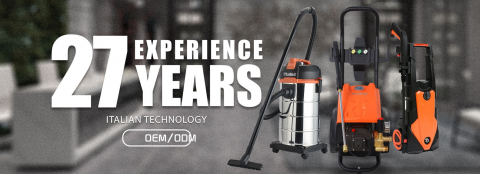 The products include professional and domestic cleaning equipment, including cold water high-pressure cleaners, 
