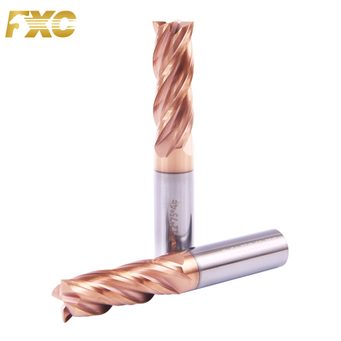 HRC55 CARBIDE END MILL 4 FLUTE TISIN COTING